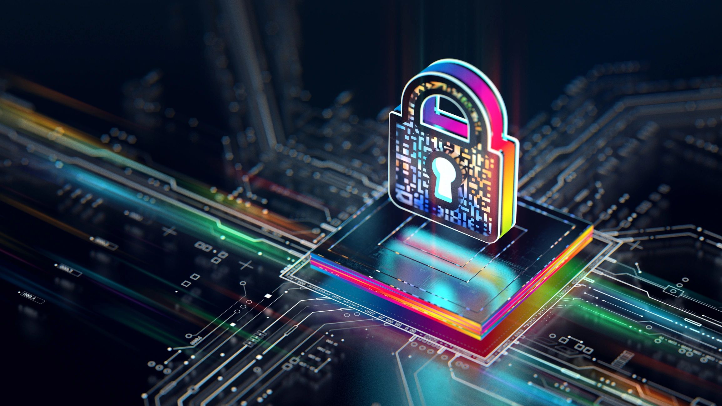 Digital cybersecurity shield and enterprise security technology concept