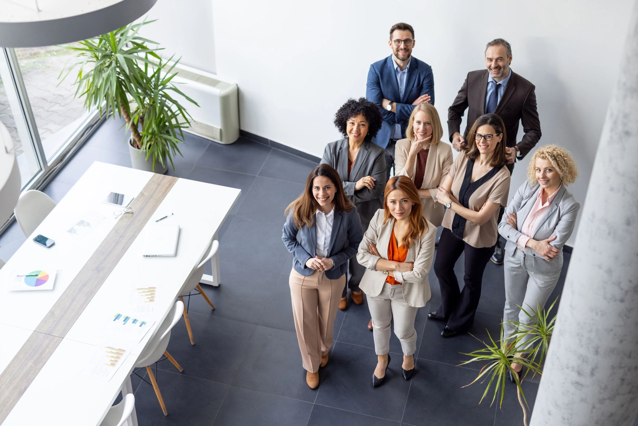 Enterprise cybersecurity team in a modern office